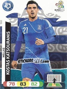 Sticker Kostas Katsouranis - UEFA Euro Poland-Ukraine 2012. Adrenalyn XL n. 96 - Panini