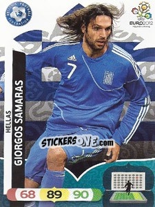 Sticker Giorgos Samaras - UEFA Euro Poland-Ukraine 2012. Adrenalyn XL - Panini