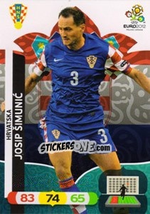 Sticker Josip šimunic - UEFA Euro Poland-Ukraine 2012. Adrenalyn XL - Panini