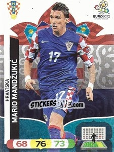 Sticker Mario Mandžukic - UEFA Euro Poland-Ukraine 2012. Adrenalyn XL n. 112 - Panini