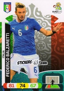 Sticker Federico Balzaretti - UEFA Euro Poland-Ukraine 2012. Adrenalyn XL n. 118 - Panini