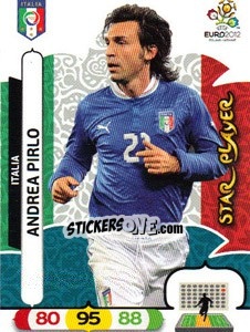 Sticker Andrea Pirlo - UEFA Euro Poland-Ukraine 2012. Adrenalyn XL n. 124 - Panini