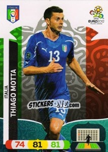 Sticker Thiago Motta - UEFA Euro Poland-Ukraine 2012. Adrenalyn XL n. 126 - Panini
