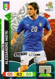 Sticker Alessandro Matri - UEFA Euro Poland-Ukraine 2012. Adrenalyn XL n. 128 - Panini