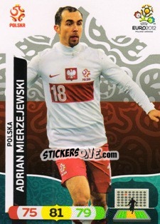 Sticker Adrian Mierzejewski - UEFA Euro Poland-Ukraine 2012. Adrenalyn XL n. 160 - Panini