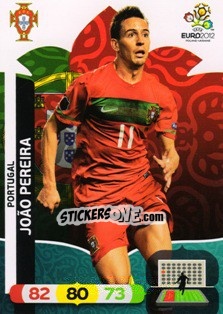 Sticker João Pereira - UEFA Euro Poland-Ukraine 2012. Adrenalyn XL n. 168 - Panini