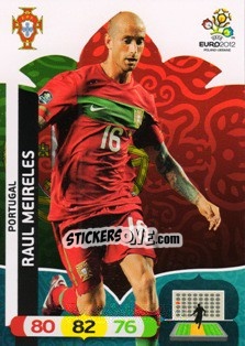 Sticker Raul Meireles - UEFA Euro Poland-Ukraine 2012. Adrenalyn XL n. 169 - Panini