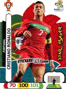 Sticker Cristiano Ronaldo - UEFA Euro Poland-Ukraine 2012. Adrenalyn XL n. 175 - Panini