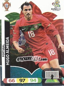 Sticker Hugo Almeida - UEFA Euro Poland-Ukraine 2012. Adrenalyn XL n. 177 - Panini