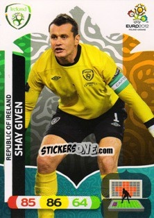 Sticker Shay Given - UEFA Euro Poland-Ukraine 2012. Adrenalyn XL n. 178 - Panini