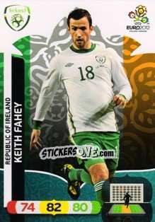 Sticker Keith Fahey - UEFA Euro Poland-Ukraine 2012. Adrenalyn XL n. 184 - Panini