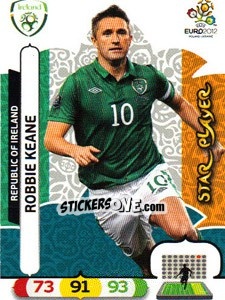 Sticker Robbie Keane - UEFA Euro Poland-Ukraine 2012. Adrenalyn XL n. 189 - Panini