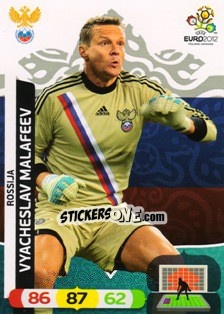 Sticker Vyacheslav Malafeev - UEFA Euro Poland-Ukraine 2012. Adrenalyn XL n. 190 - Panini