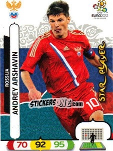 Sticker Andrey Arshavin - UEFA Euro Poland-Ukraine 2012. Adrenalyn XL n. 201 - Panini