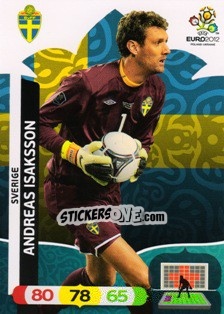 Sticker Andreas Isaksson - UEFA Euro Poland-Ukraine 2012. Adrenalyn XL n. 202 - Panini