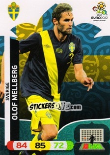 Sticker Olof Mellberg - UEFA Euro Poland-Ukraine 2012. Adrenalyn XL n. 206 - Panini