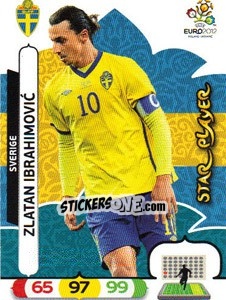 Sticker Zlatan Ibrahimovic - UEFA Euro Poland-Ukraine 2012. Adrenalyn XL n. 211 - Panini