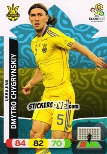 Sticker Dmytro Chygrynskiy - UEFA Euro Poland-Ukraine 2012. Adrenalyn XL n. 215 - Panini