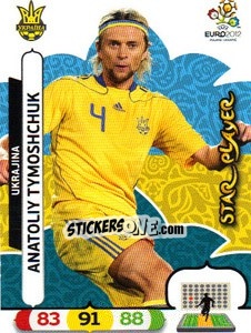 Cromo Anatoliy Tymoshchuk - UEFA Euro Poland-Ukraine 2012. Adrenalyn XL - Panini