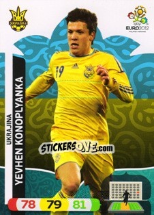 Sticker Yevhen Konoplyanka - UEFA Euro Poland-Ukraine 2012. Adrenalyn XL - Panini