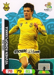 Sticker Yevhen Konoplyanka - UEFA Euro Poland-Ukraine 2012. Adrenalyn XL n. 222 - Panini