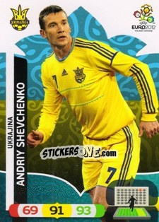 Sticker Andriy Shevchenko - UEFA Euro Poland-Ukraine 2012. Adrenalyn XL n. 224 - Panini