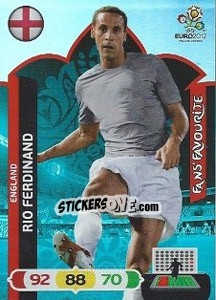 Sticker Rio Ferdinand - UEFA Euro Poland-Ukraine 2012. Adrenalyn XL n. 247 - Panini