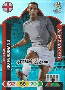 Sticker Rio Ferdinand - UEFA Euro Poland-Ukraine 2012. Adrenalyn XL - Panini