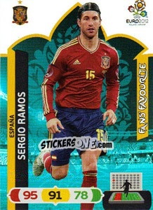 Sticker Sergio Ramos - UEFA Euro Poland-Ukraine 2012. Adrenalyn XL - Panini
