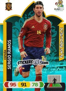 Sticker Sergio Ramos - UEFA Euro Poland-Ukraine 2012. Adrenalyn XL n. 250 - Panini