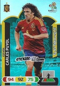 Sticker Carles Puyol - UEFA Euro Poland-Ukraine 2012. Adrenalyn XL n. 251 - Panini