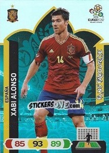 Sticker Xabi Alonso - UEFA Euro Poland-Ukraine 2012. Adrenalyn XL n. 252 - Panini
