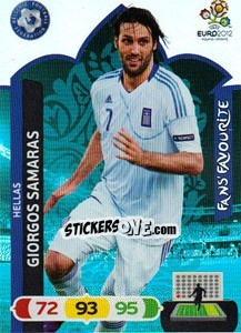 Sticker Giorgos Samaras - UEFA Euro Poland-Ukraine 2012. Adrenalyn XL n. 256 - Panini