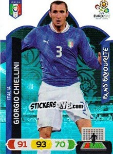 Sticker Giorgio Chiellini - UEFA Euro Poland-Ukraine 2012. Adrenalyn XL n. 258 - Panini