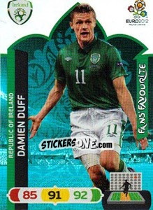 Sticker Damien Duff - UEFA Euro Poland-Ukraine 2012. Adrenalyn XL n. 270 - Panini