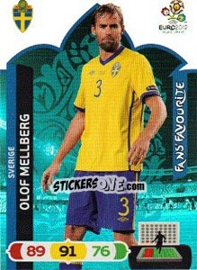Sticker Olof Mellberg - UEFA Euro Poland-Ukraine 2012. Adrenalyn XL n. 273 - Panini