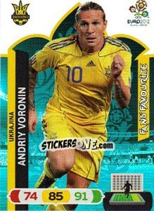 Sticker Andriy Voronin - UEFA Euro Poland-Ukraine 2012. Adrenalyn XL n. 274 - Panini