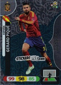 Sticker Gerard Piqué - UEFA Euro Poland-Ukraine 2012. Adrenalyn XL n. 283 - Panini