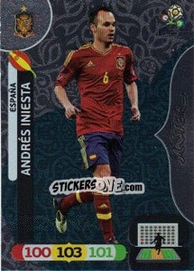 Sticker Andrés Iniesta - UEFA Euro Poland-Ukraine 2012. Adrenalyn XL - Panini