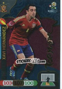 Sticker Xavi Hernández - UEFA Euro Poland-Ukraine 2012. Adrenalyn XL n. 303 - Panini