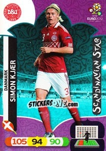 Sticker Simon Kjaer - UEFA Euro Poland-Ukraine 2012. Adrenalyn XL n. 306 - Panini