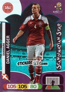 Sticker Daniel Agger - UEFA Euro Poland-Ukraine 2012. Adrenalyn XL n. 307 - Panini
