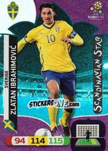 Sticker Zlatan Ibrahimovic - UEFA Euro Poland-Ukraine 2012. Adrenalyn XL n. 312 - Panini