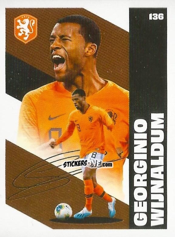 Figurina Georginio Wijnaldum - Eredivisie Onze Voetbal helden 2021 n. 136 - Albert Heijn
