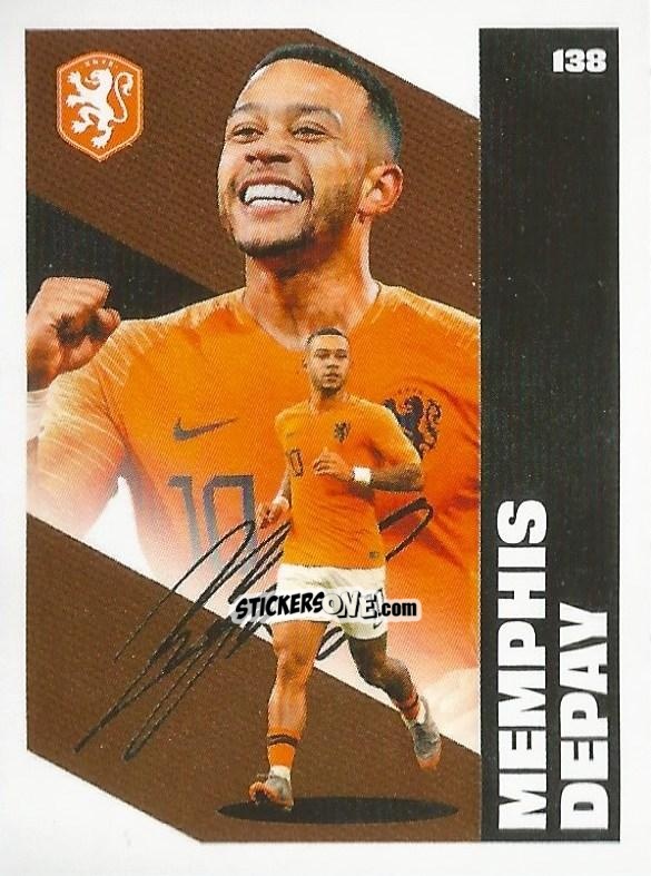 Sticker Memphis Depay - Eredivisie Onze Voetbal helden 2021 n. 138 - Albert Heijn

