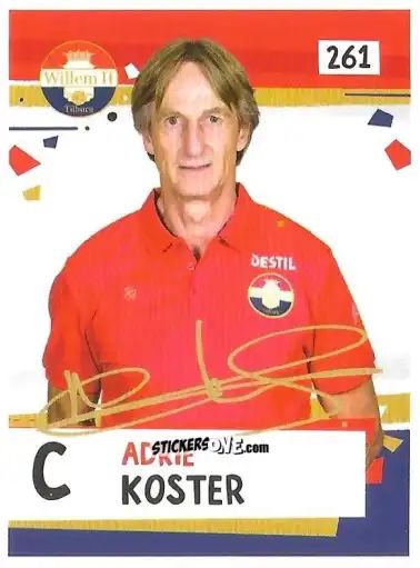 Sticker Adrie Koster - Eredivisie Voetbal plaatjes 2019 n. 261 - Albert Heijn
