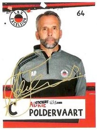 Sticker Adrie Poldervaart  - Eredivisie Voetbal plaatjes 2019 n. 64 - Albert Heijn
