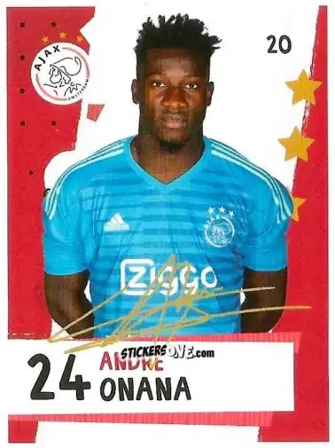 Sticker André Onana - Eredivisie Voetbal plaatjes 2019 n. 20 - Albert Heijn
