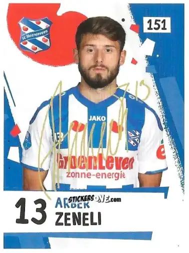 Sticker Arber Zeneli - Eredivisie Voetbal plaatjes 2019 n. 151 - Albert Heijn
