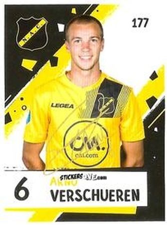 Sticker Arno Verschueren - Eredivisie Voetbal plaatjes 2019 n. 177 - Albert Heijn
